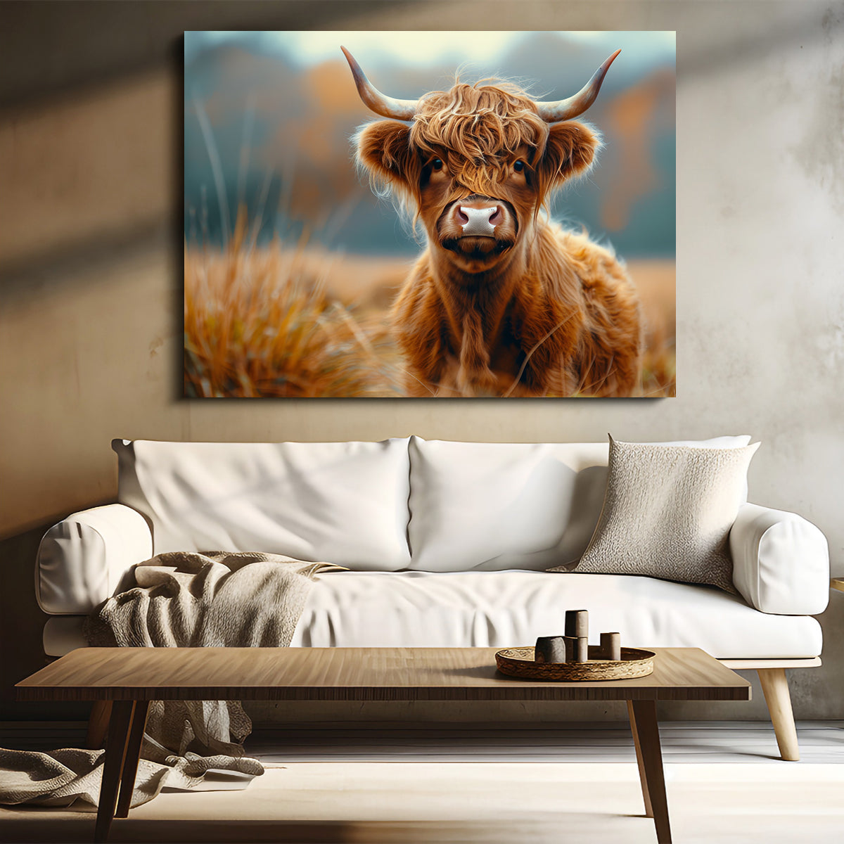 Young Highland Cow Wall Art