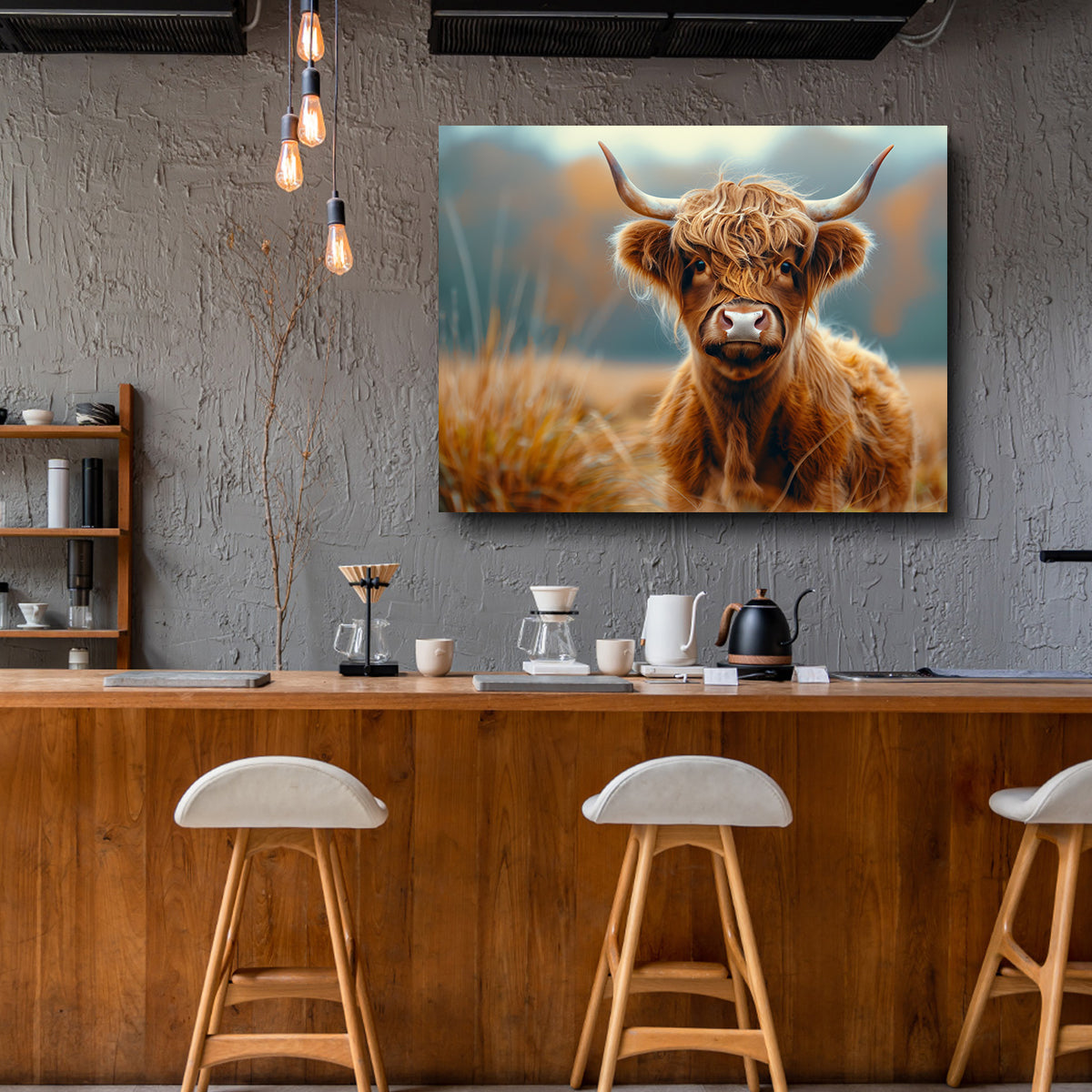 Young Highland Cow Wall Art