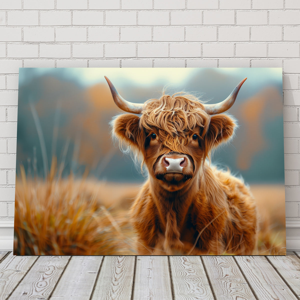 Young Highland Cow Wall Art