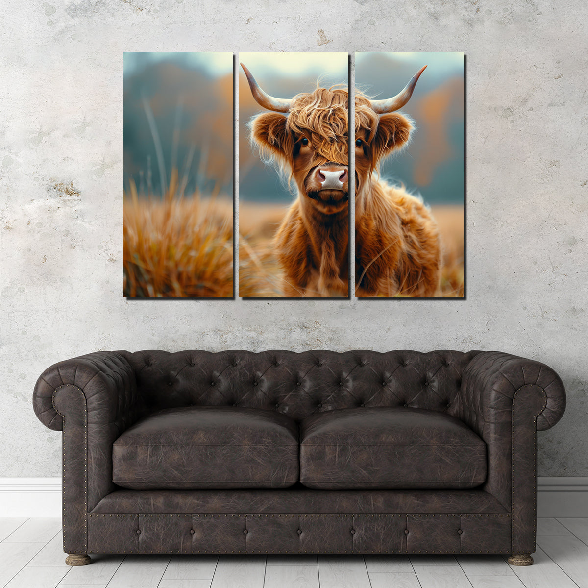 Young Highland Cow Wall Art