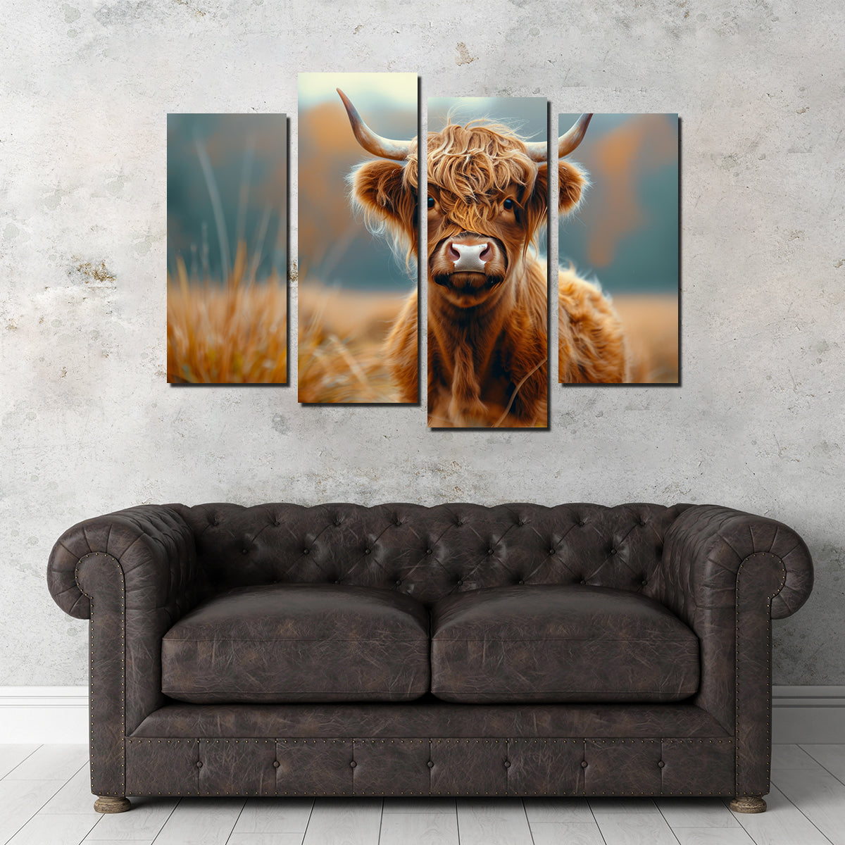 Young Highland Cow Wall Art