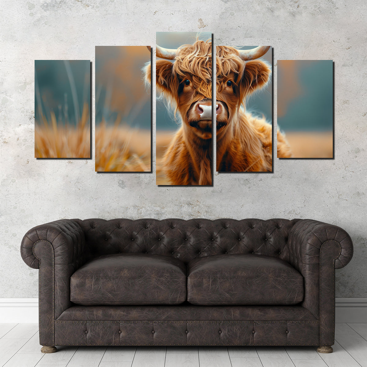 Young Highland Cow Wall Art