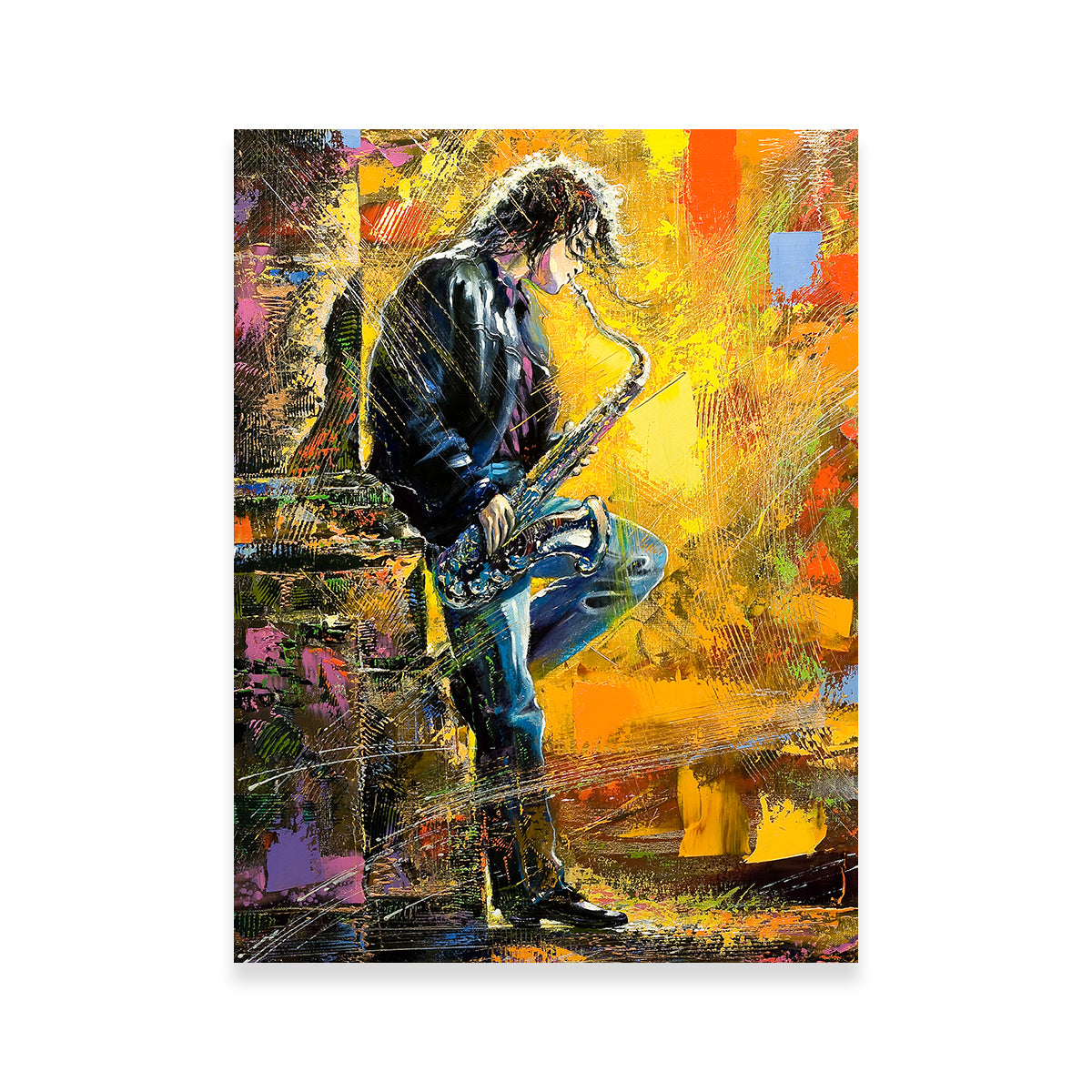 Young Saxophone Player Wall Art