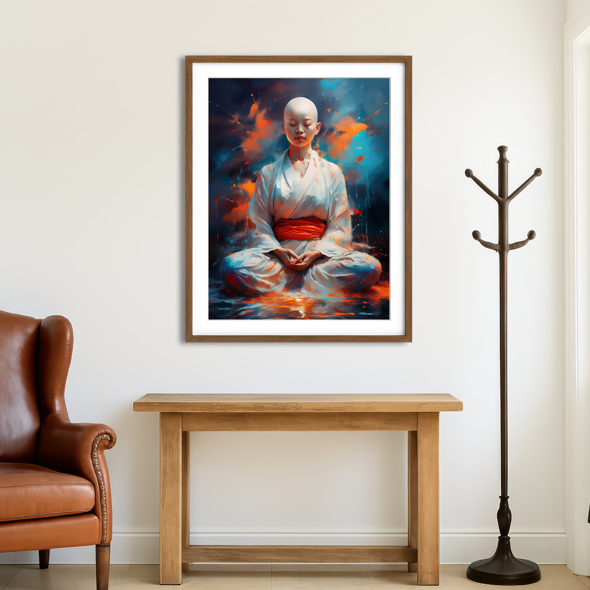 AUTO-MOCKUP ROOM | Young Buddhist Monk Wall Art