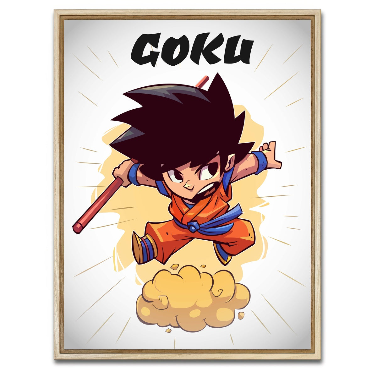 AUTO-MOCKUP WHITE | Young Goku | 1 Piece | Natural Framed Canvas | group=3x4