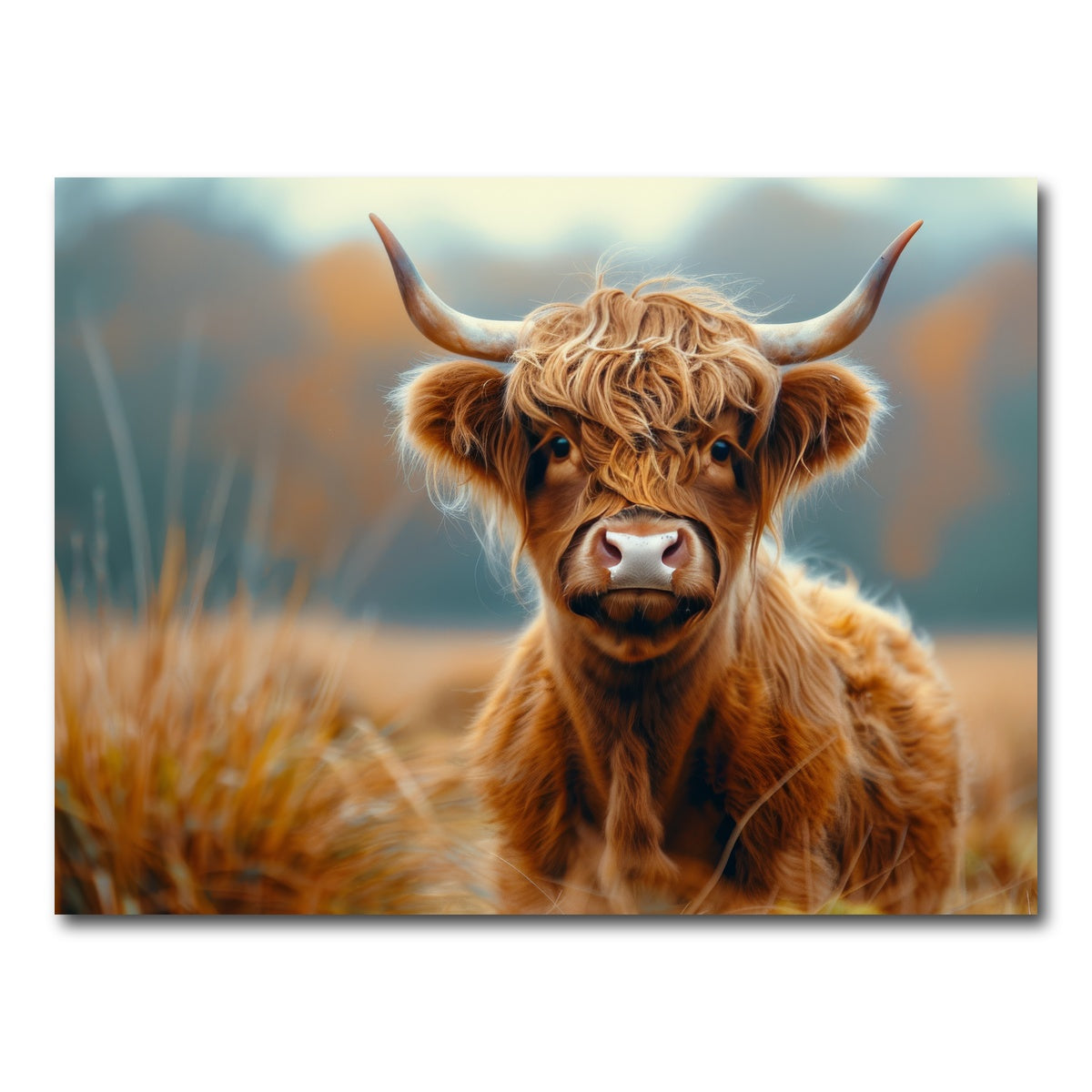 AUTO-MOCKUP WHITE | Young Highland Cow | 1 Piece | Gallery Wrap Canvas | group=4x3