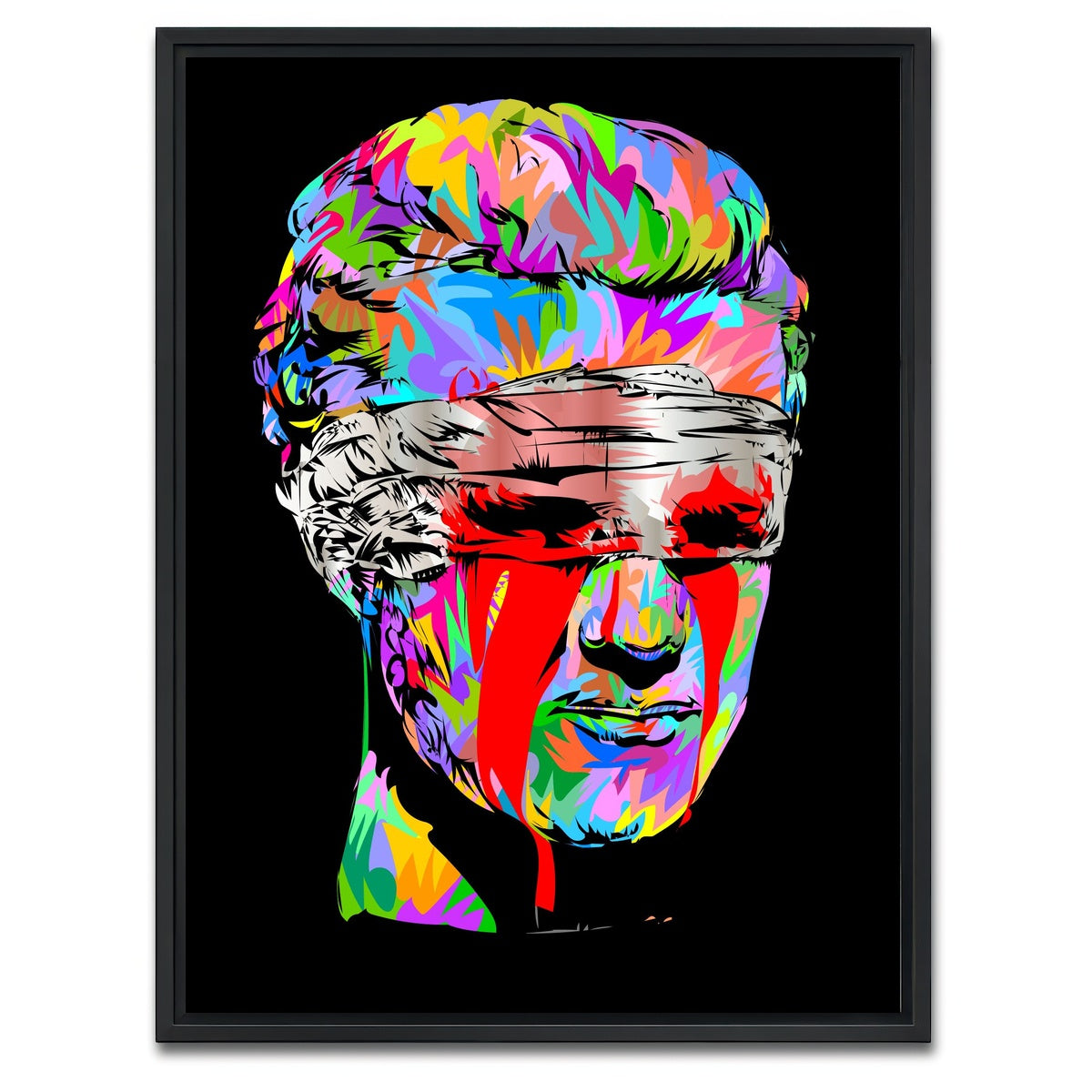 AUTO-MOCKUP WHITE | Young thug culture blood eyes | 1 Piece | Black Framed Canvas | group=3x4