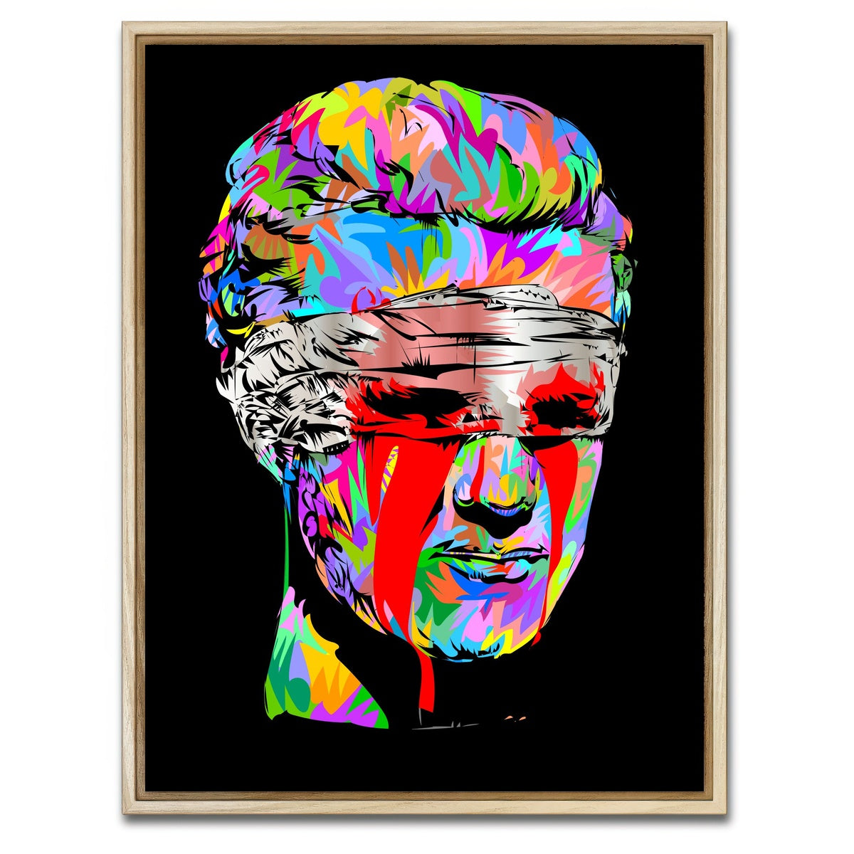 AUTO-MOCKUP WHITE | Young thug culture blood eyes | 1 Piece | Natural Framed Canvas | group=3x4