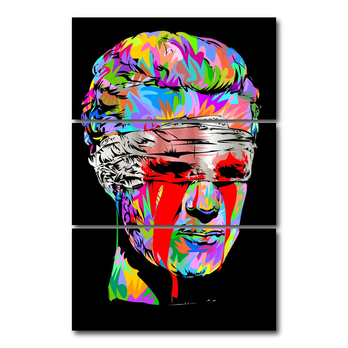 AUTO-MOCKUP WHITE | Young thug culture blood eyes | 3 Piece | Gallery Wrap Canvas | group=12x24_stacked