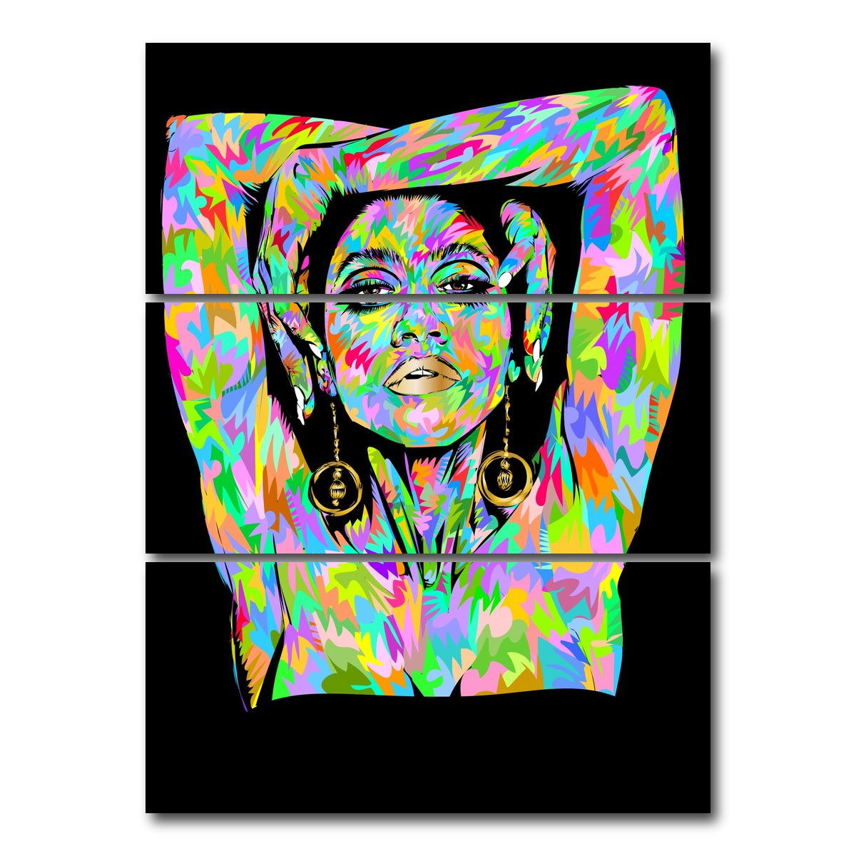 AUTO-MOCKUP WHITE | ZENDAYA | 3 Piece | Gallery Wrap Canvas | group=8x18_stacked