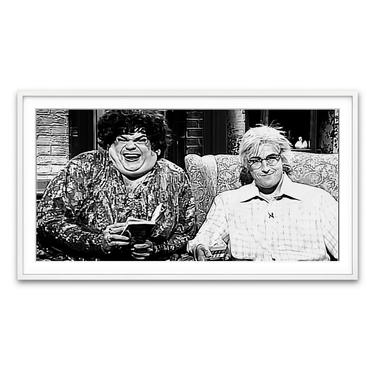 Framed Print 2x1 White