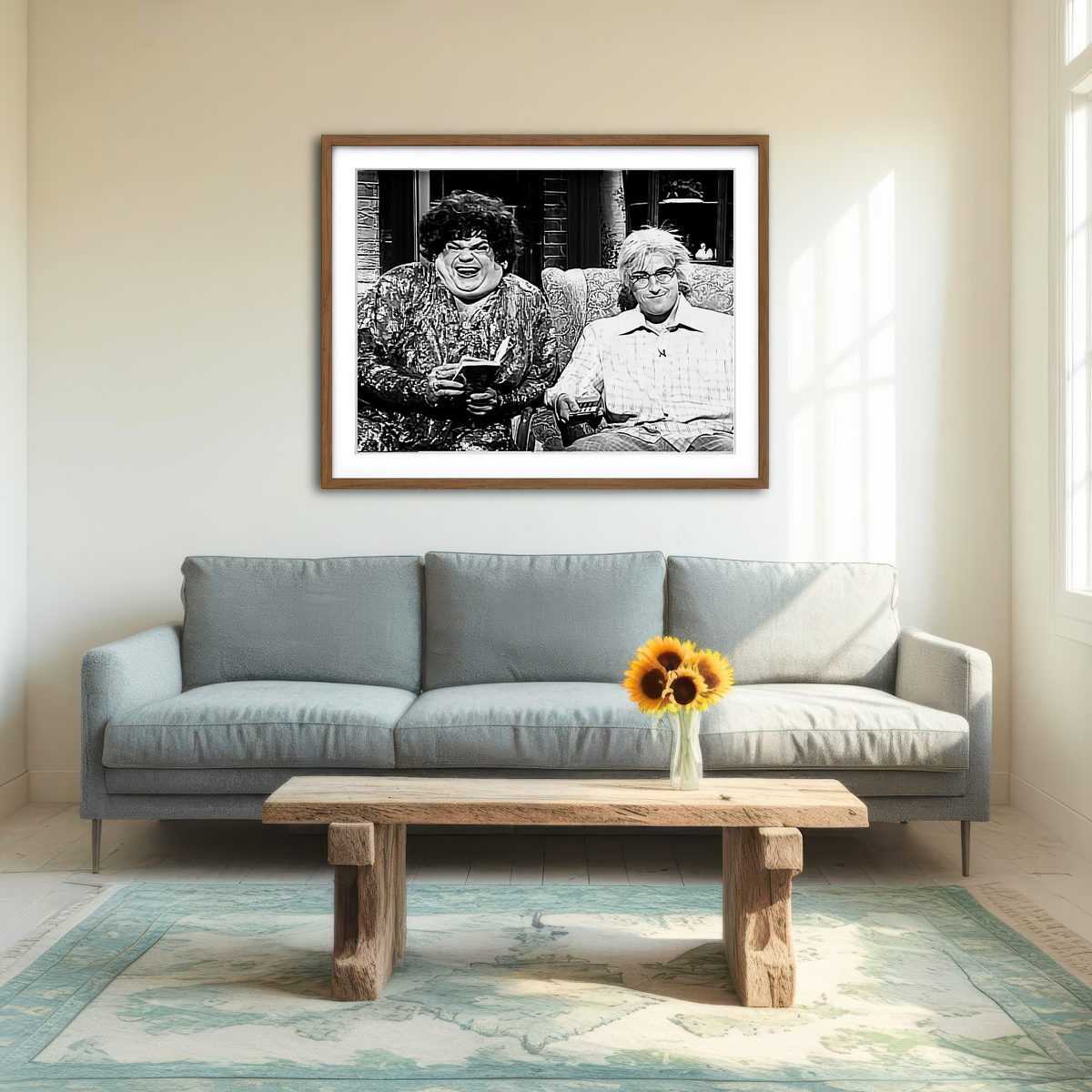 AUTO-MOCKUP ROOM | Zagat's with Hank & Beverly Gelfand Grayscale Wall Art