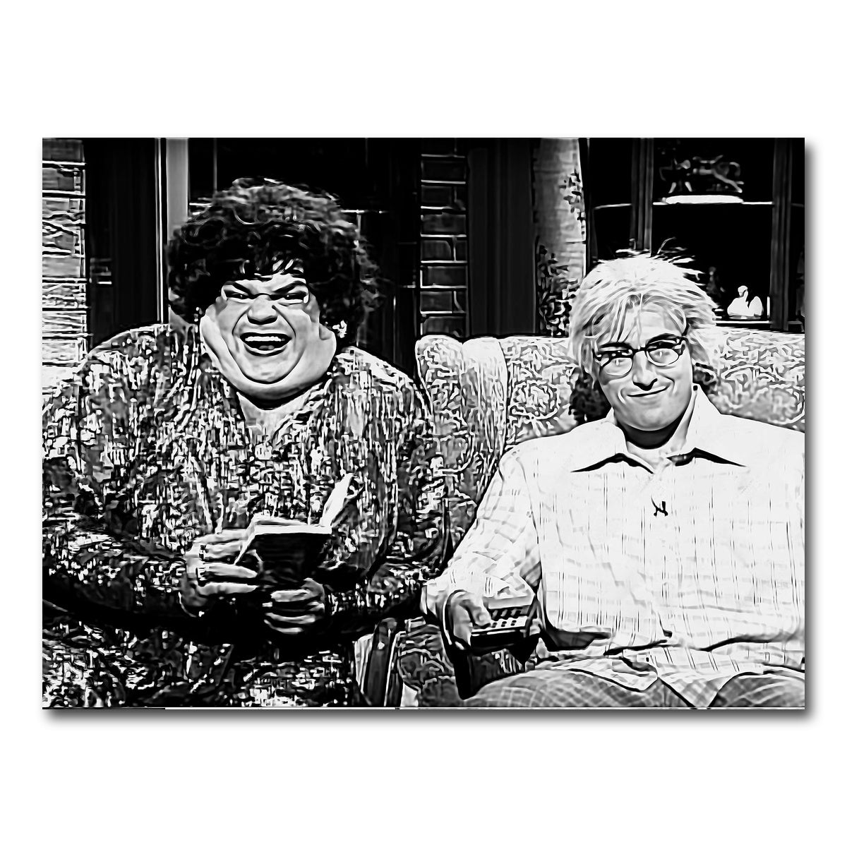 AUTO-MOCKUP WHITE | Zagat's with Hank & Beverly Gelfand Grayscale | 1 Piece | Gallery Wrap Canvas | group=4x3