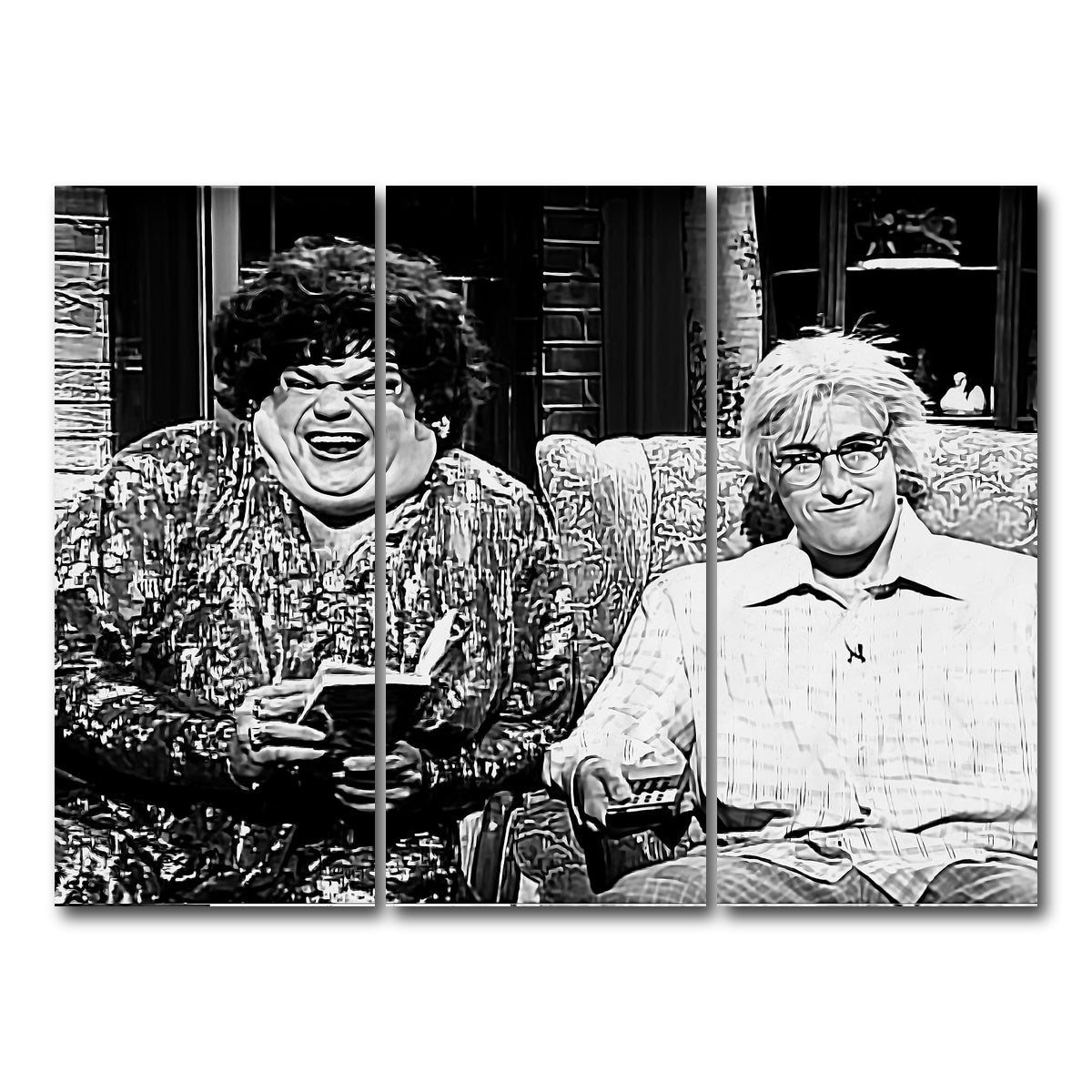 AUTO-MOCKUP WHITE | Zagat's with Hank & Beverly Gelfand Grayscale | 3 Piece | Gallery Wrap Canvas | group=8x18