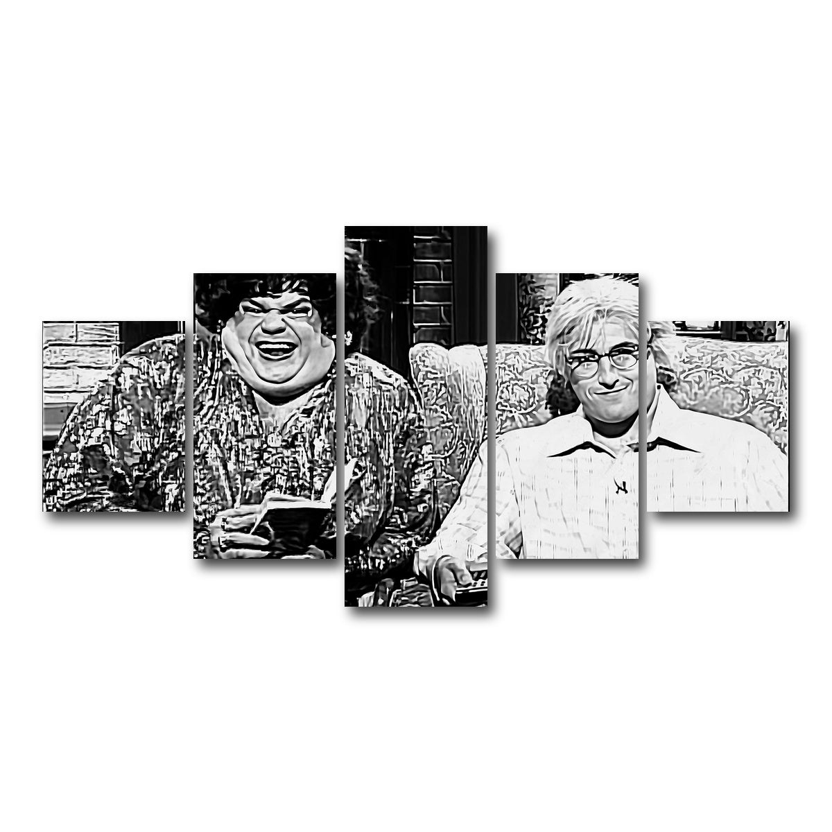 AUTO-MOCKUP WHITE | Zagat's with Hank & Beverly Gelfand Grayscale | 5 Piece | Gallery Wrap Canvas | group=5_short