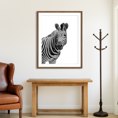 AUTO-MOCKUP ROOM | Zebra Grayscale Wall Art