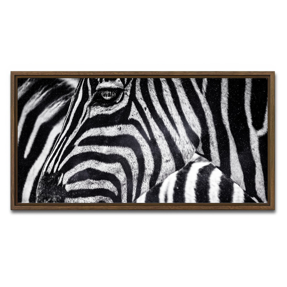 AUTO-MOCKUP WHITE | Zebra | 1 Piece | Walnut Framed Canvas | group=2x1