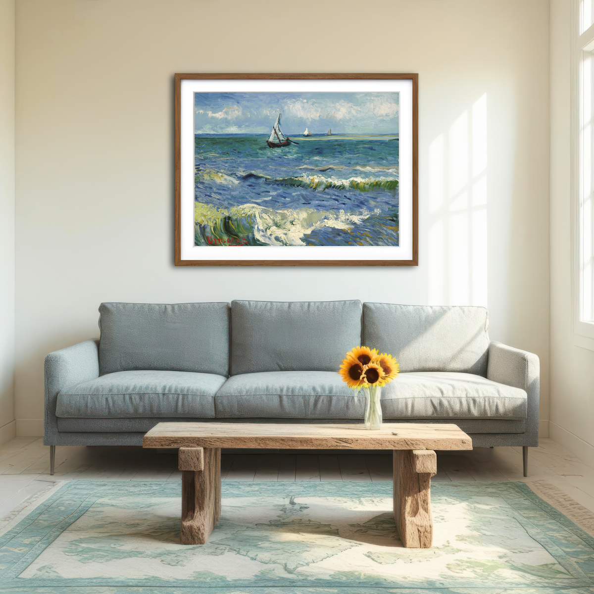 AUTO-MOCKUP ROOM | Zeegezicht bij Les Saintes-Maries-de-la-Mer Wall Art
