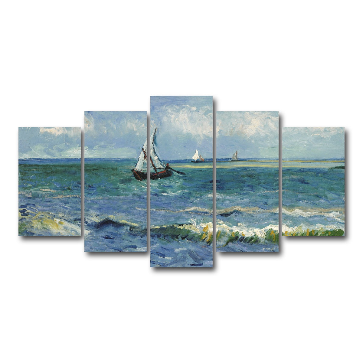 AUTO-MOCKUP WHITE | Zeegezicht bij Les Saintes-Maries-de-la-Mer | 5 Piece | Gallery Wrap Canvas | group=5_normal