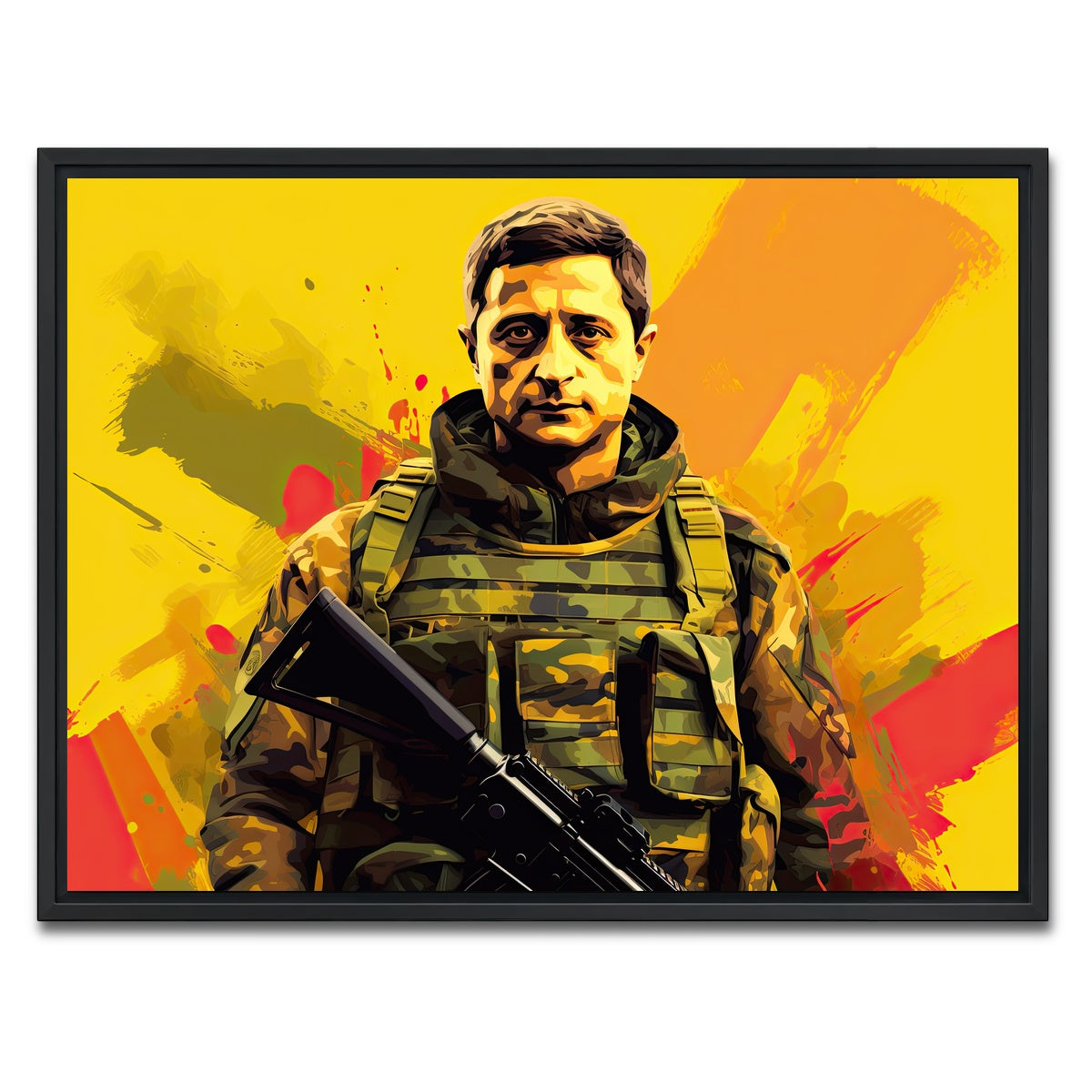 AUTO-MOCKUP WHITE | Zelenskyy | 1 Piece | Black Framed Canvas | group=4x3