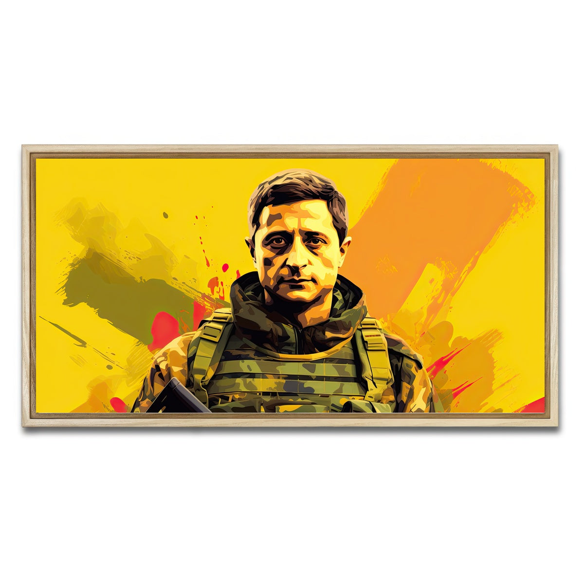 AUTO-MOCKUP WHITE | Zelenskyy | 1 Piece | Natural Framed Canvas | group=2x1