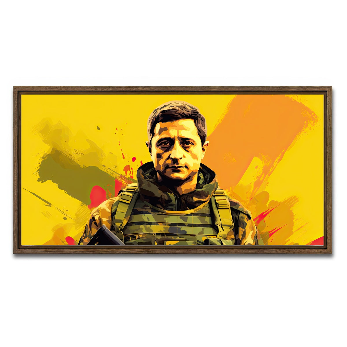 AUTO-MOCKUP WHITE | Zelenskyy | 1 Piece | Walnut Framed Canvas | group=2x1