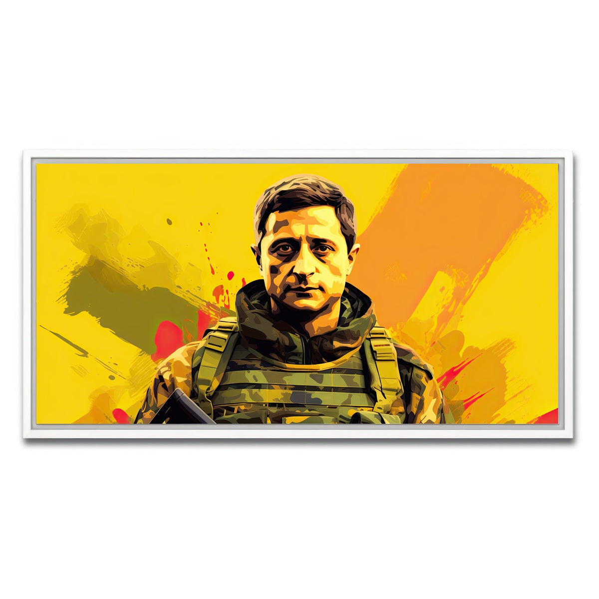 AUTO-MOCKUP WHITE | Zelenskyy | 1 Piece | White Framed Canvas | group=2x1