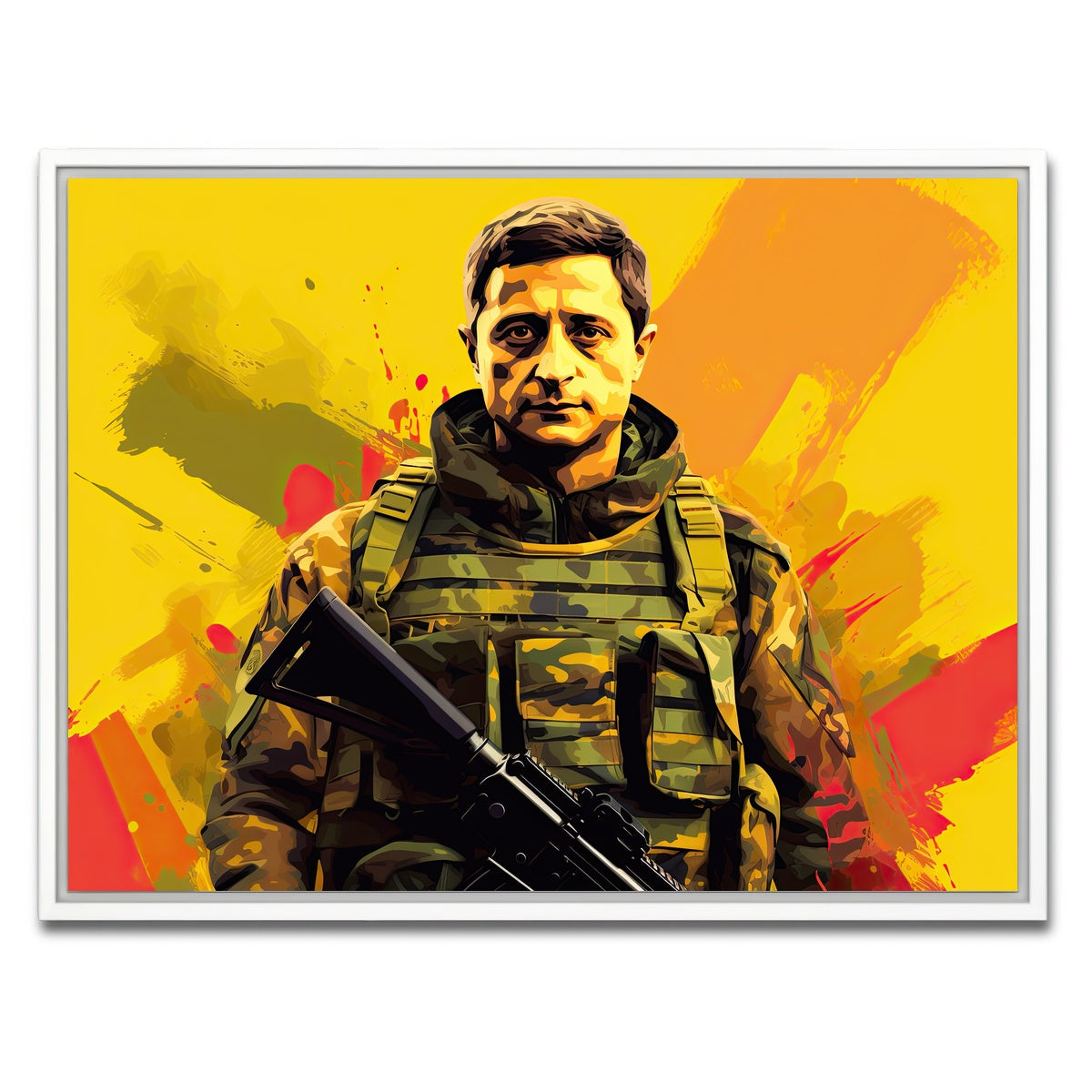 AUTO-MOCKUP WHITE | Zelenskyy | 1 Piece | White Framed Canvas | group=4x3