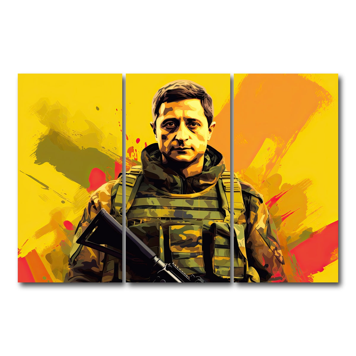 AUTO-MOCKUP WHITE | Zelenskyy | 3 Piece | Gallery Wrap Canvas | group=12x24