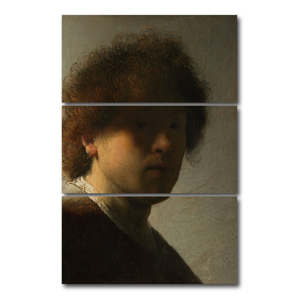 AUTO-MOCKUP WHITE | Zelfportret op jeugdige leeftijd | 3 Piece | Gallery Wrap Canvas | group=12x24_stacked