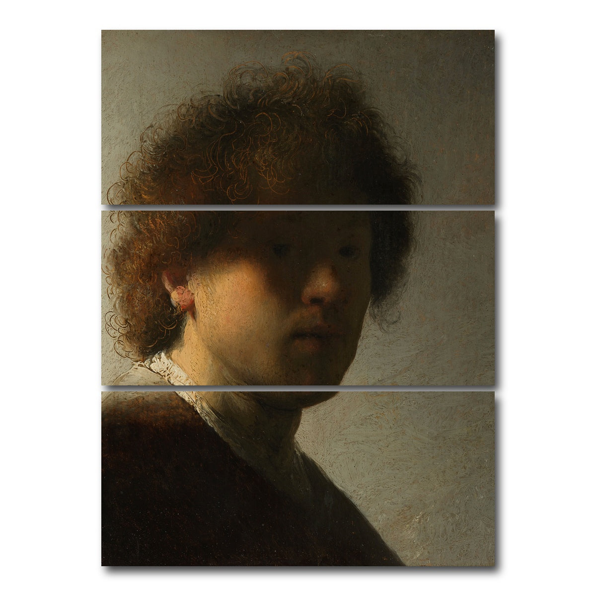 AUTO-MOCKUP WHITE | Zelfportret op jeugdige leeftijd | 3 Piece | Gallery Wrap Canvas | group=8x18_stacked