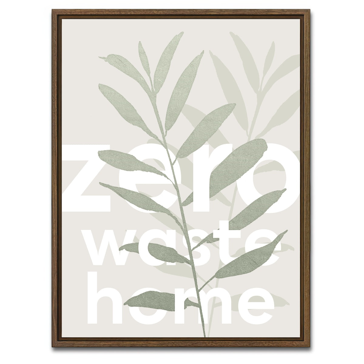 AUTO-MOCKUP WHITE | Zero waste home | 1 Piece | Walnut Framed Canvas | group=3x4