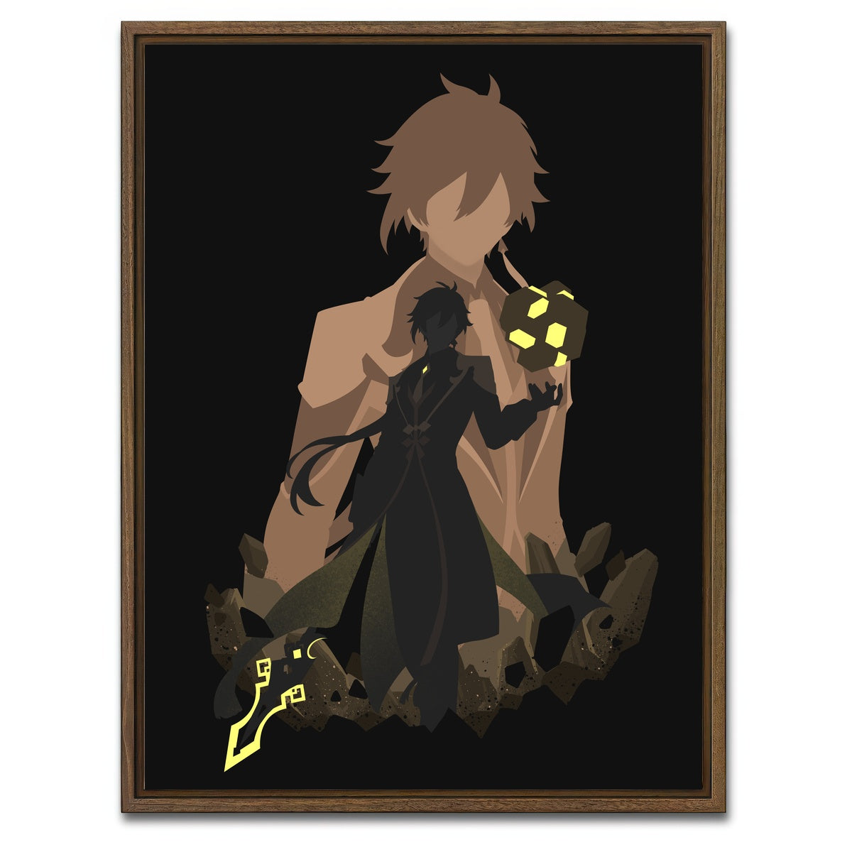 AUTO-MOCKUP WHITE | Zhongli | 1 Piece | Walnut Framed Canvas | group=3x4