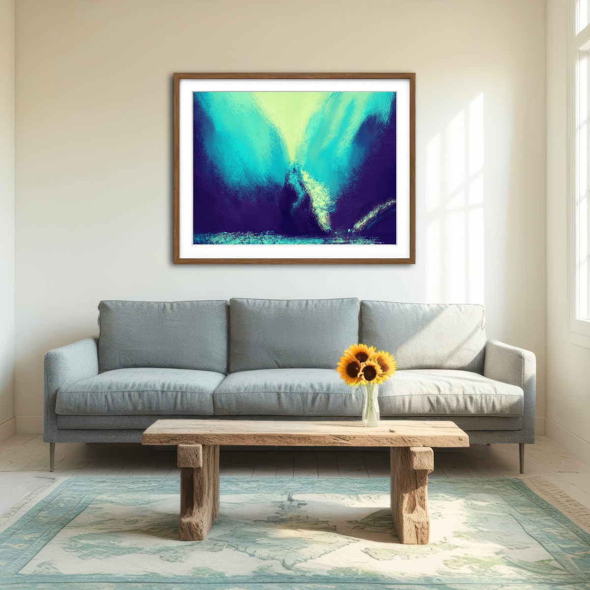 AUTO-MOCKUP ROOM | Zilla In Blue Wall Art