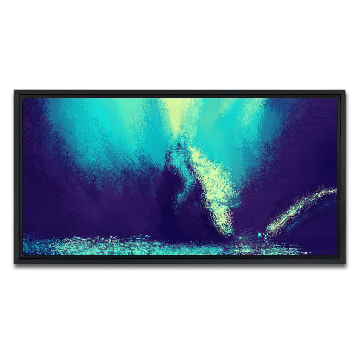 AUTO-MOCKUP WHITE | Zilla In Blue | 1 Piece | Black Framed Canvas | group=2x1