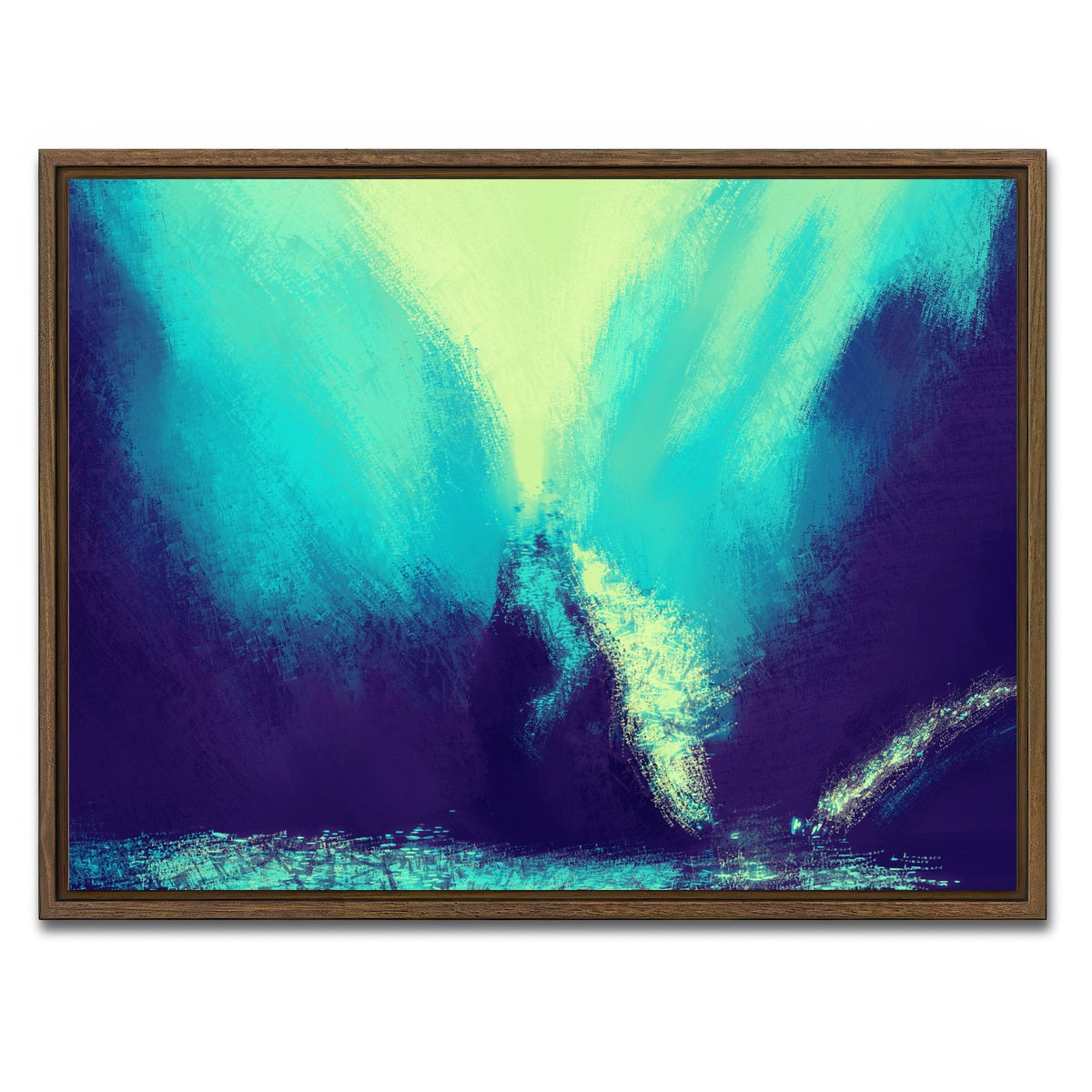 AUTO-MOCKUP WHITE | Zilla In Blue | 1 Piece | Walnut Framed Canvas | group=4x3
