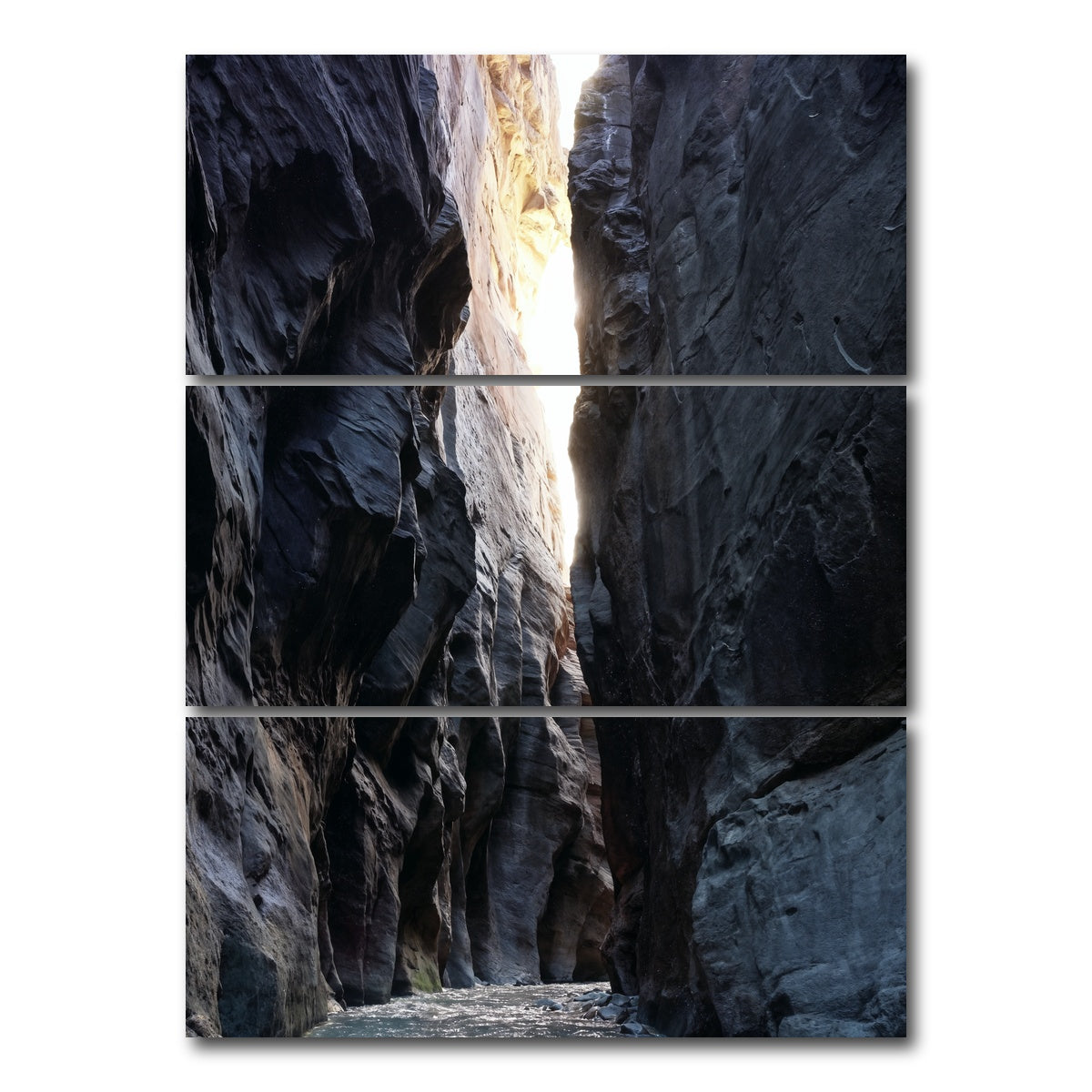 AUTO-MOCKUP WHITE | Zion Narrows | 3 Piece | Gallery Wrap Canvas | group=8x18_stacked