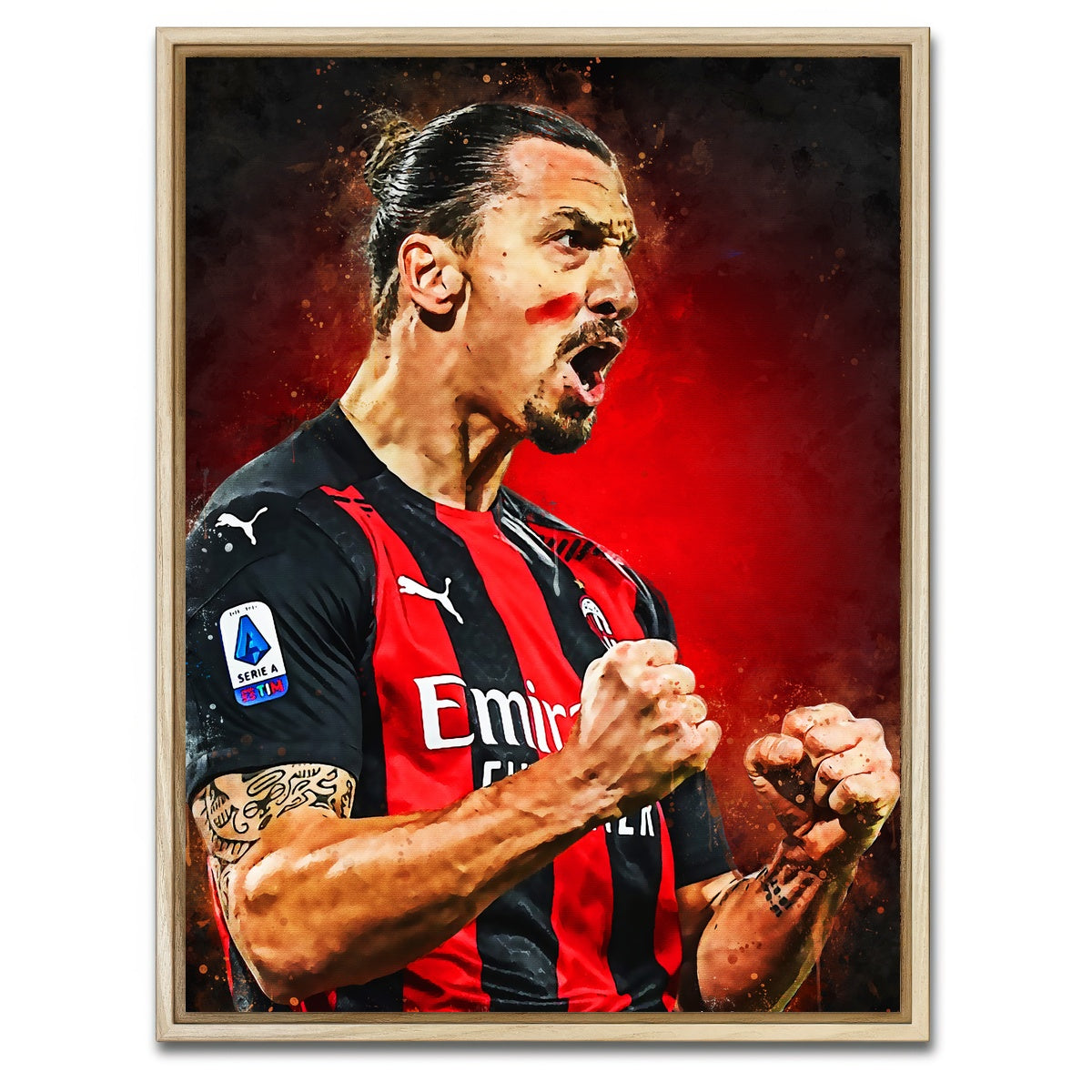 AUTO-MOCKUP WHITE | Zlatan Ibrahimovic | 1 Piece | Natural Framed Canvas | group=3x4