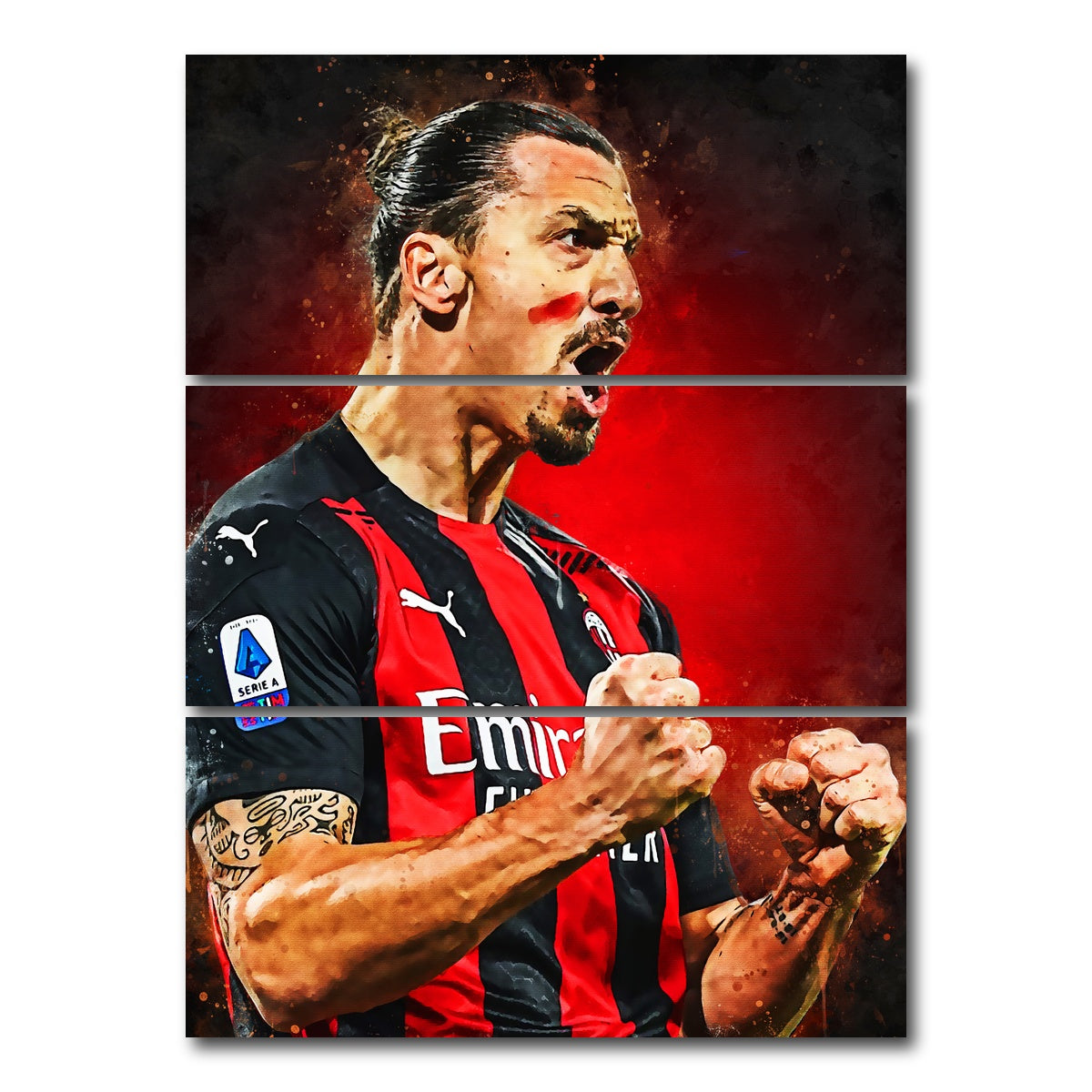 AUTO-MOCKUP WHITE | Zlatan Ibrahimovic | 3 Piece | Gallery Wrap Canvas | group=8x18_stacked