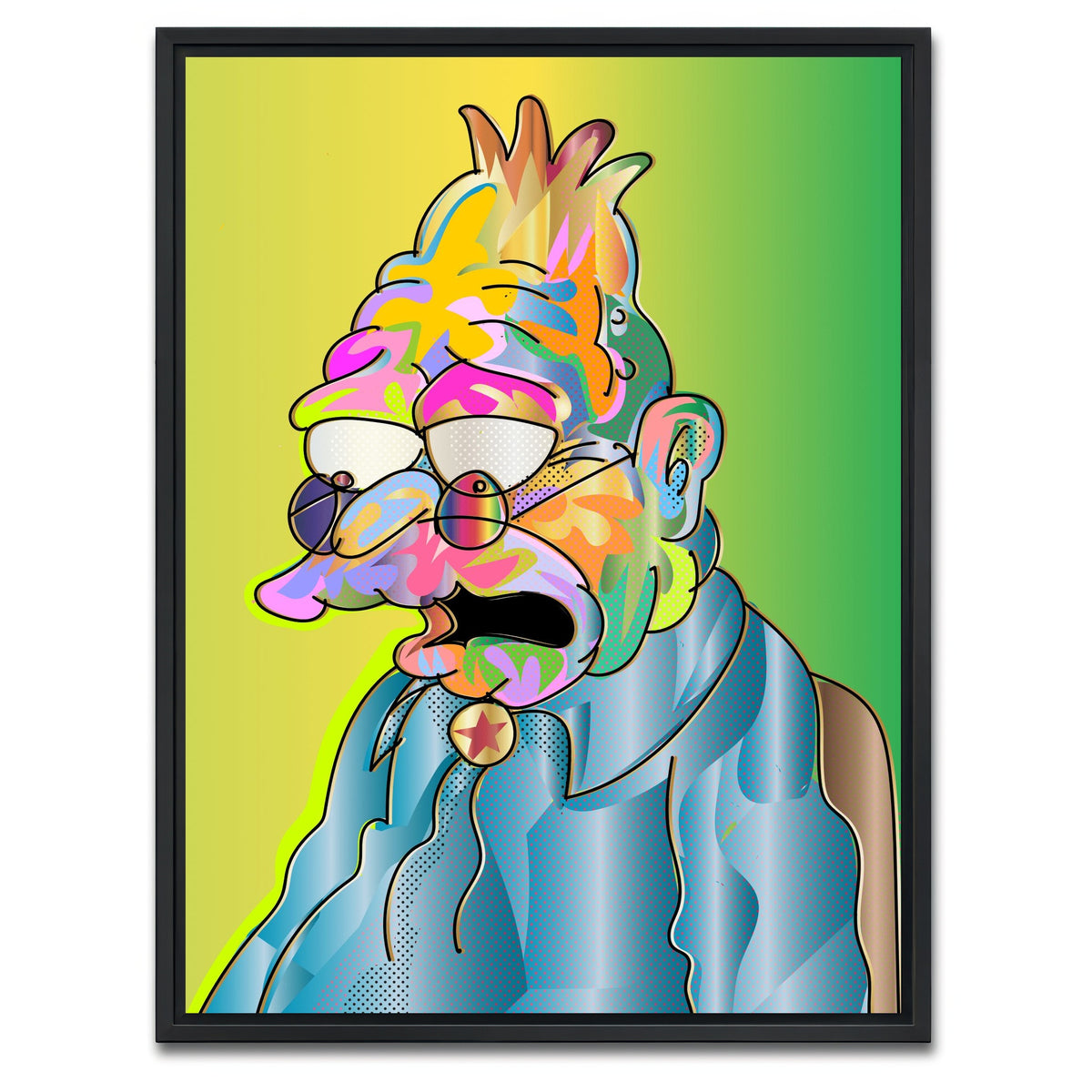 AUTO-MOCKUP WHITE | abe simpson | 1 Piece | Black Framed Canvas | group=3x4
