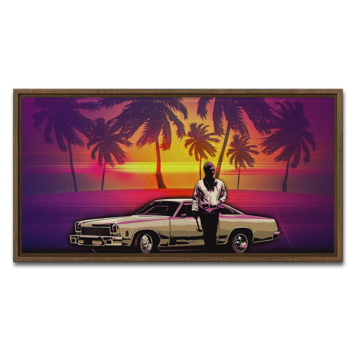 AUTO-MOCKUP WHITE | abstract drive | 1 Piece | Walnut Framed Canvas | group=2x1