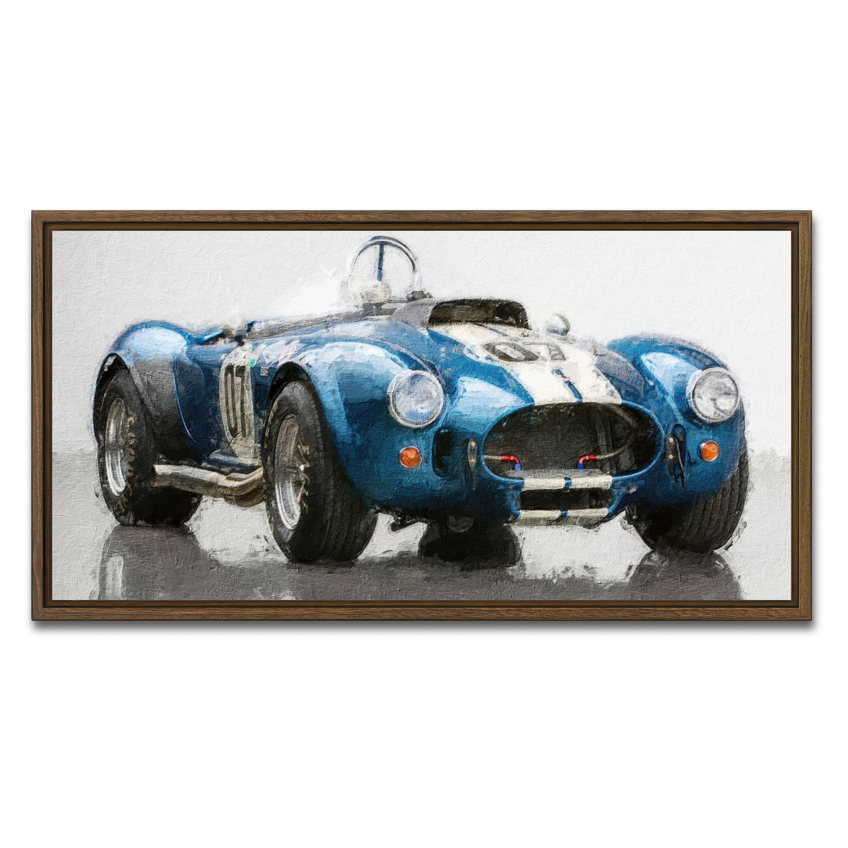 AUTO-MOCKUP WHITE | ac cobra 5 | 1 Piece | Walnut Framed Canvas | group=2x1