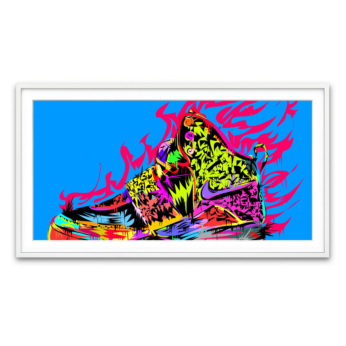 Framed Print 2x1 White