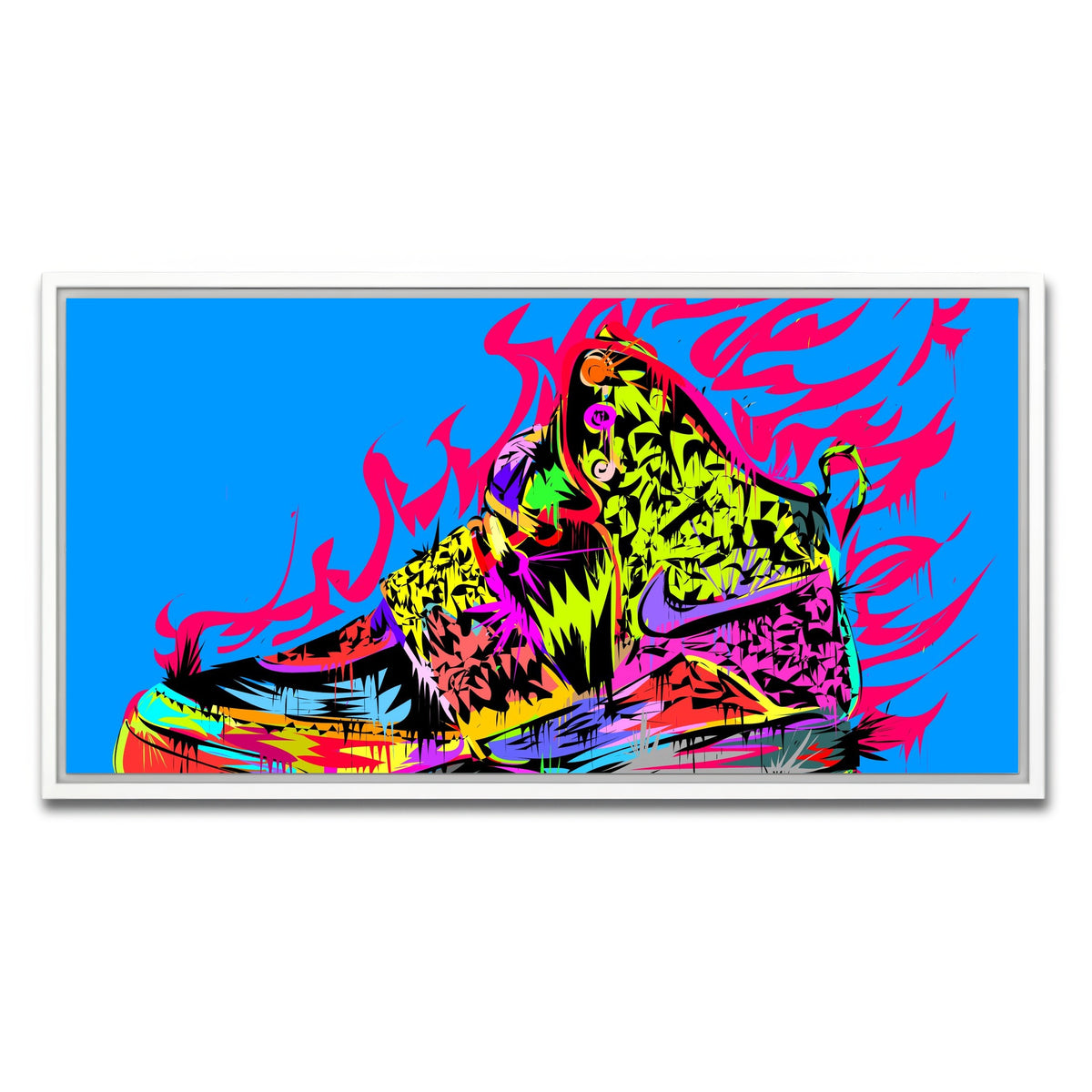 AUTO-MOCKUP WHITE | air yeezy | 1 Piece | White Framed Canvas | group=2x1