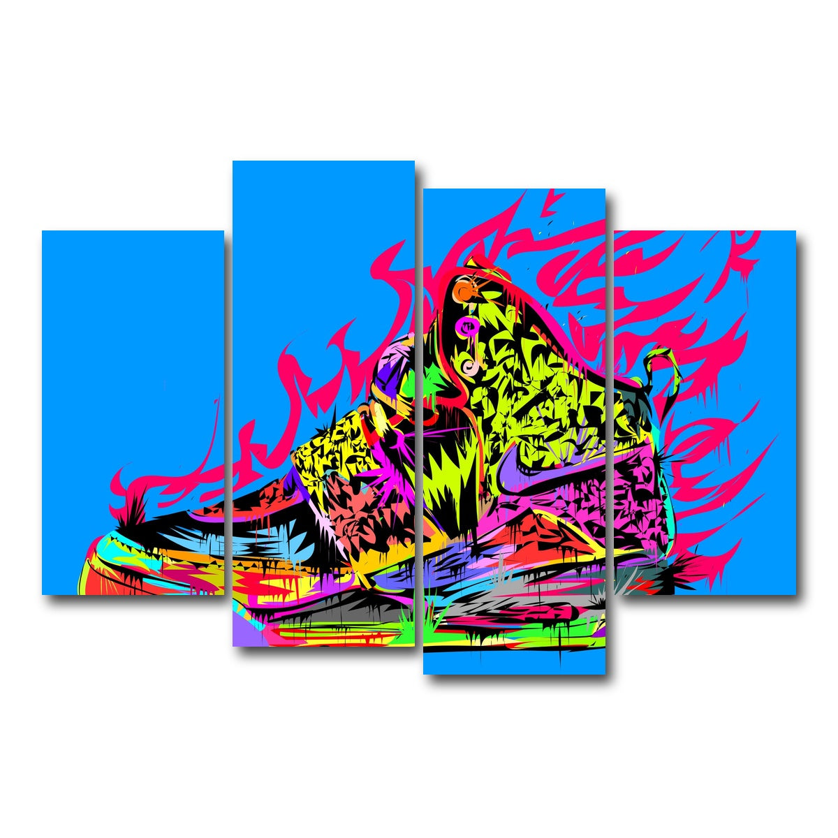 AUTO-MOCKUP WHITE | air yeezy | 4 Piece | Gallery Wrap Canvas | group=4_short