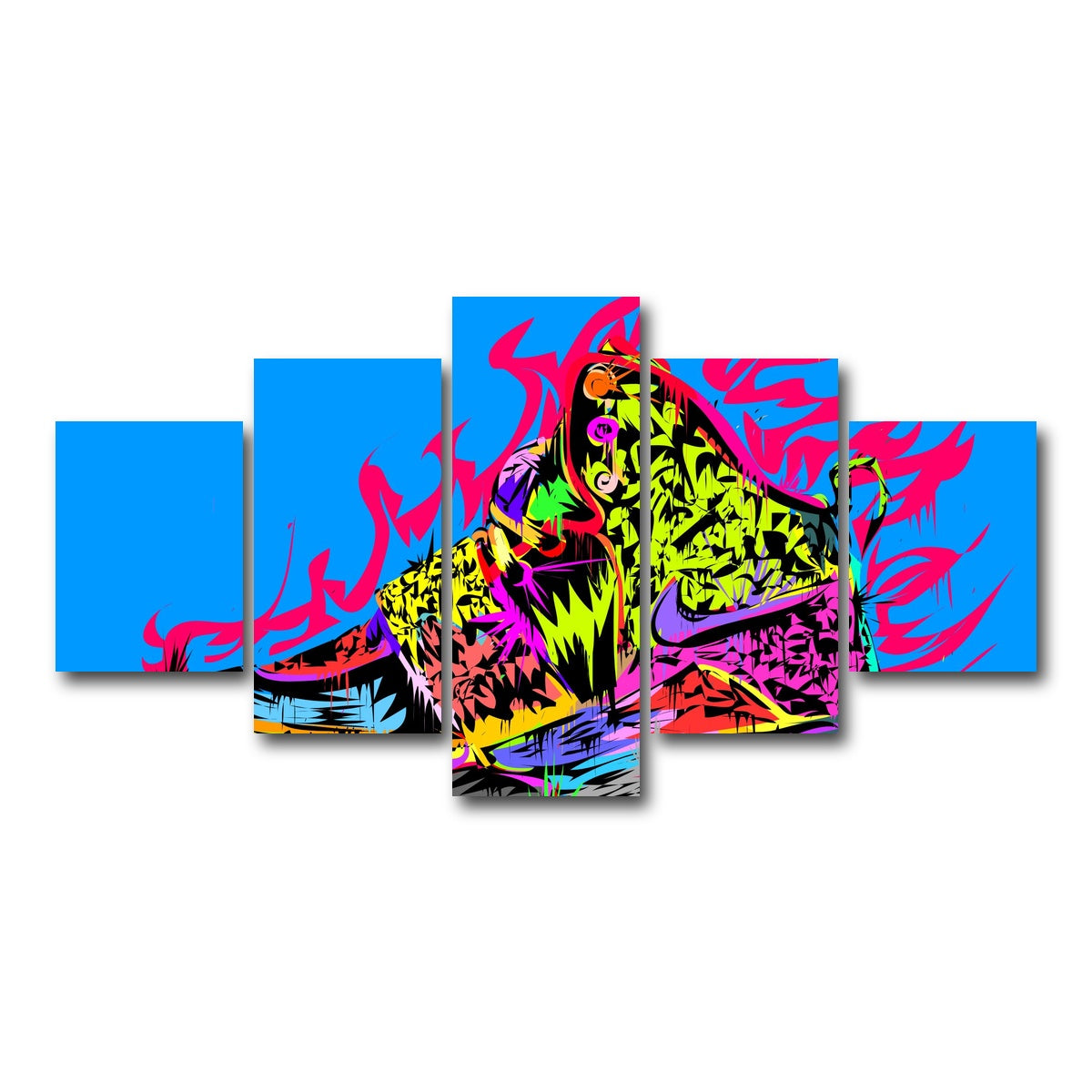 AUTO-MOCKUP WHITE | air yeezy | 5 Piece | Gallery Wrap Canvas | group=5_short