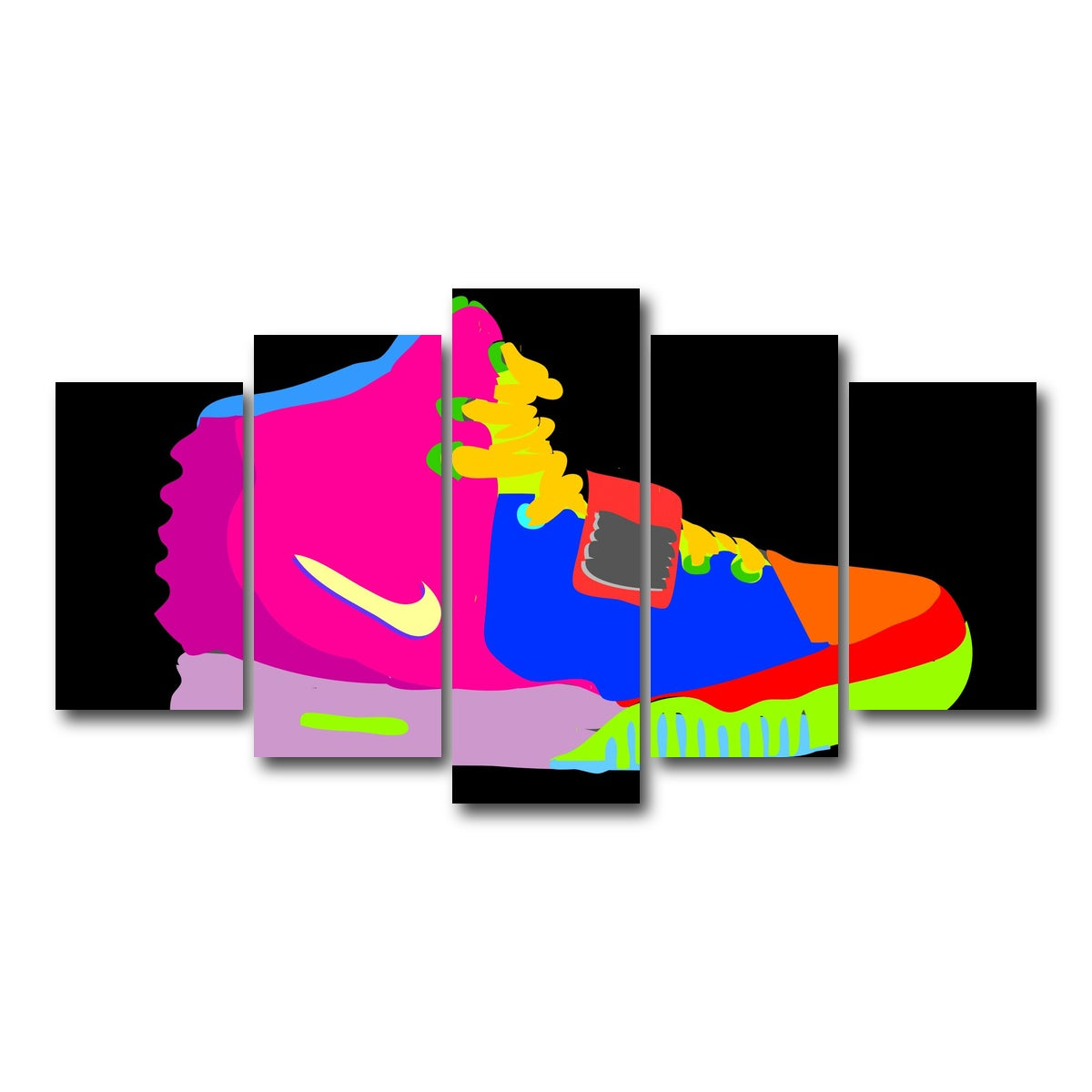 AUTO-MOCKUP WHITE | air yeezy and them | 5 Piece | Gallery Wrap Canvas | group=5_normal