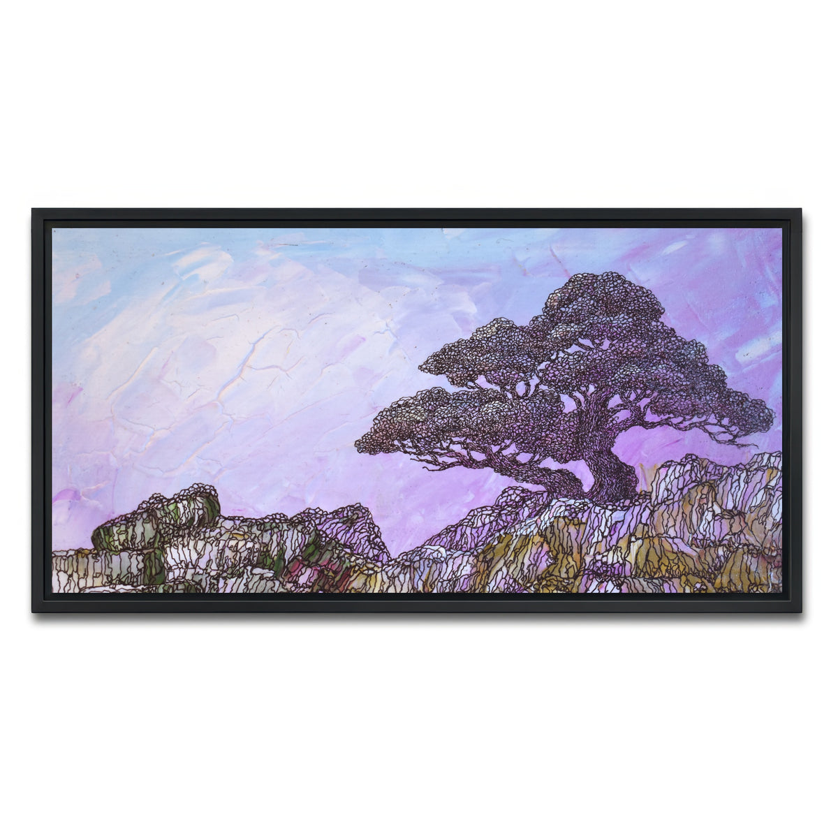 AUTO-MOCKUP WHITE | alone but undesperate | 1 Piece | Black Framed Canvas | group=2x1