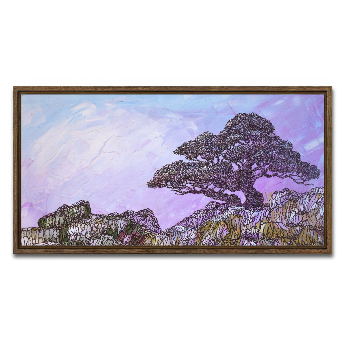 AUTO-MOCKUP WHITE | alone but undesperate | 1 Piece | Walnut Framed Canvas | group=2x1