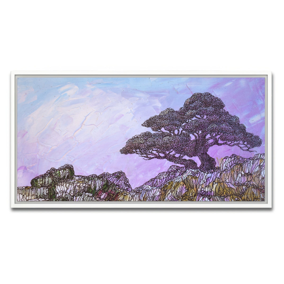 AUTO-MOCKUP WHITE | alone but undesperate | 1 Piece | White Framed Canvas | group=2x1